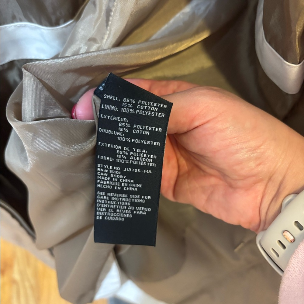 Jones New York Beige Rain Jacket - Picture 4 of 5